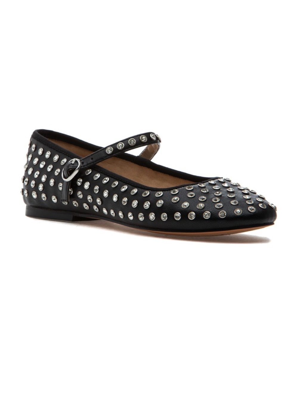 Steve Madden VINETTA-R MARY JANE FLAT BLACK WITH RHINESTONES  🩶